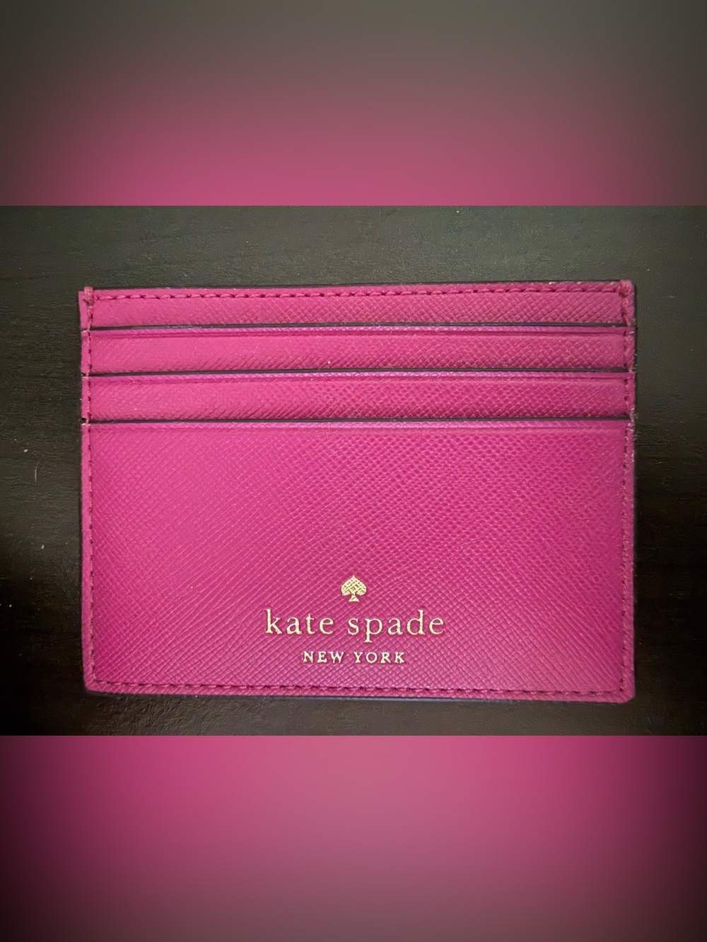 *NEW* Kate Spade Fuschia/Magenta Leather Card Holder